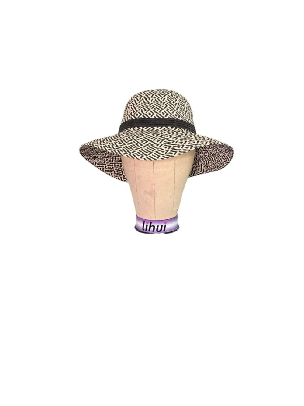 Sonoma Wide Brim Straw Hat Black Natural Sun Hat Resort Beach Chic